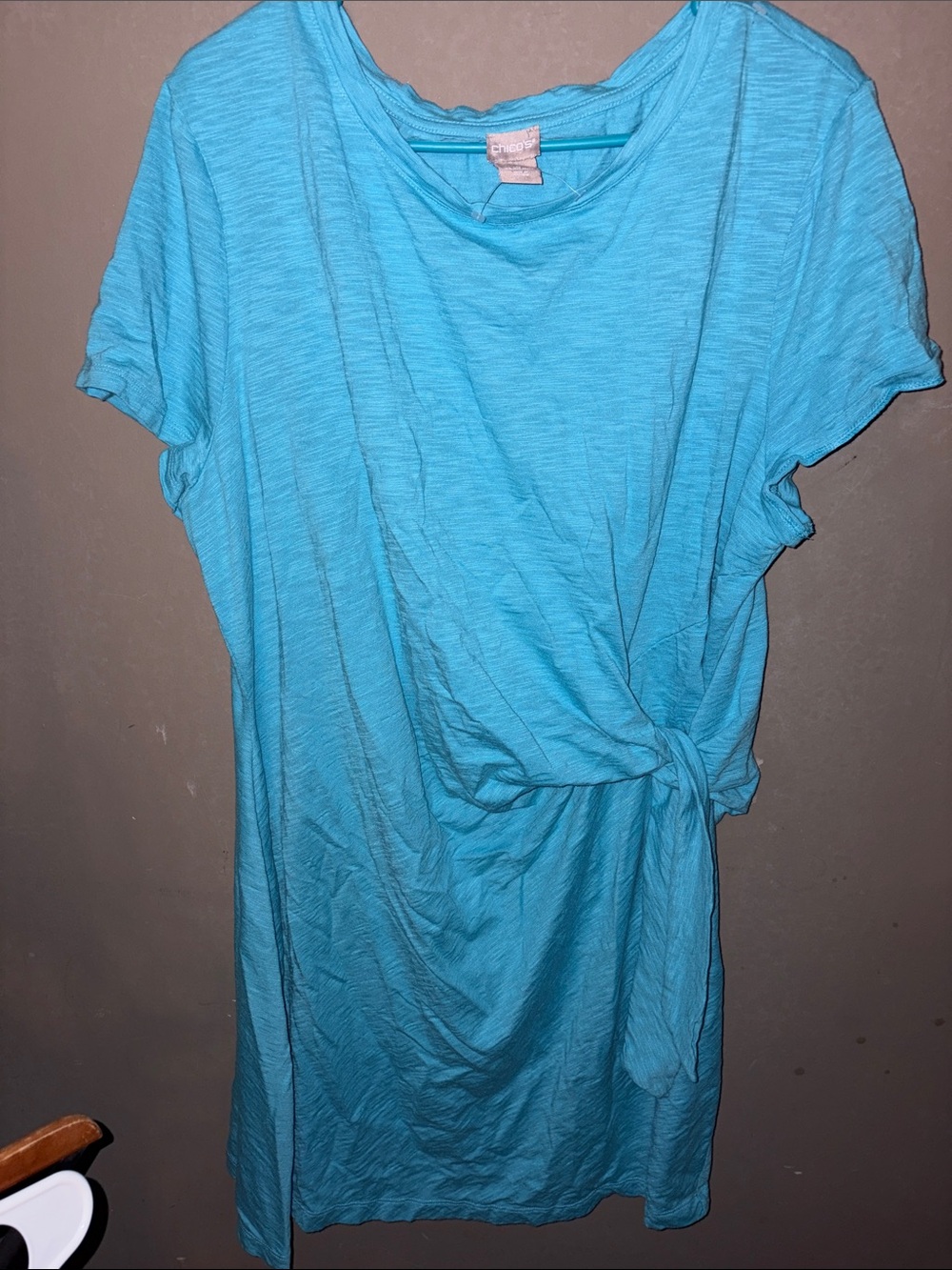 Chico's Women’s Knot-Front Tee Dress - Turquoise